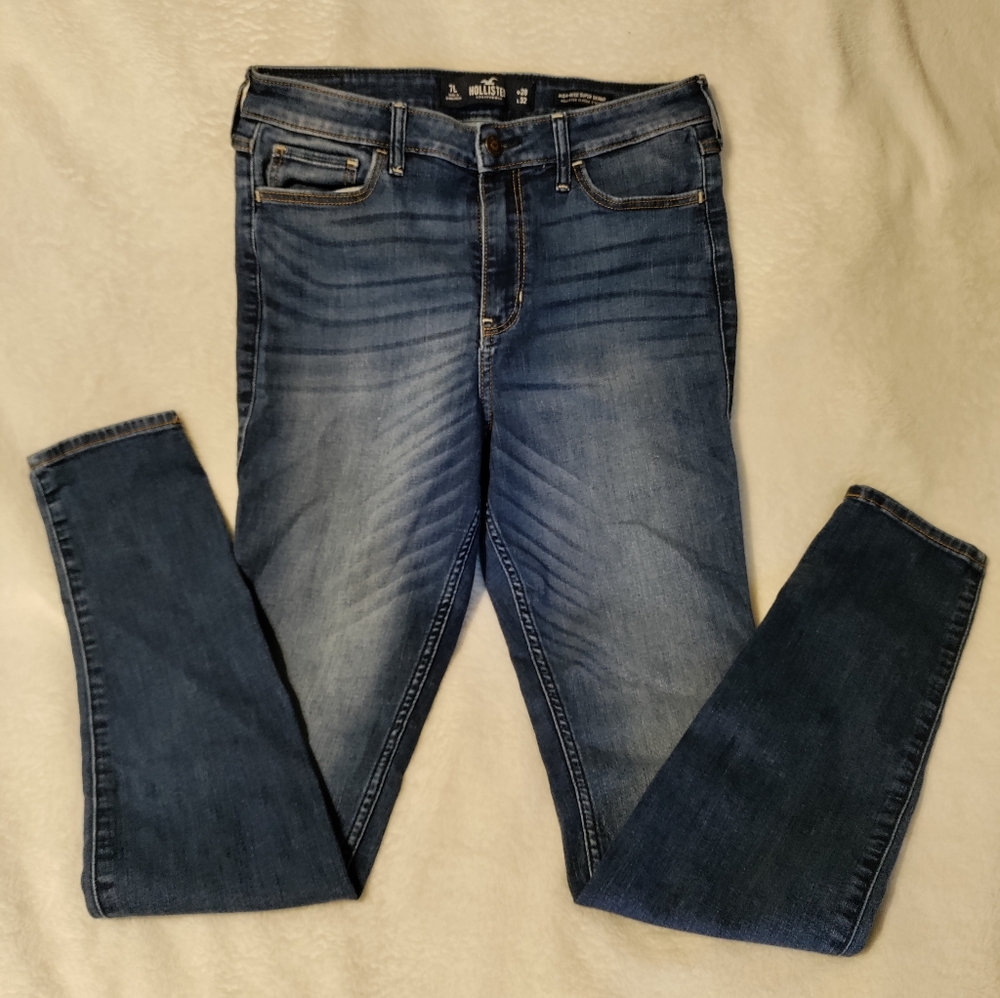Hollister High Rise Super Skinny Classic Stretch 7L, W-28, L-32, Junior/Women - Picture 2 of 4